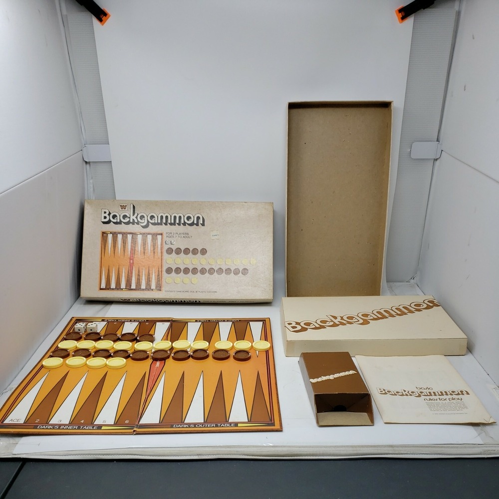 Vintage Backgammon Board Game 1973 Whitman Checker Style Pieces Complete 4832